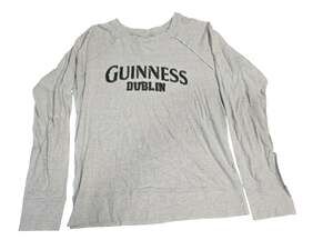 Guinness Shirt Mens Medium Gray Dublin Graphic Logo Long Sleeve Irish Beer Tee